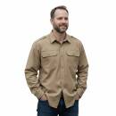 Tropenhemd langarm khaki, L