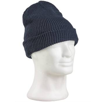 Rollstrickmütze PAN grob gestrickt blau