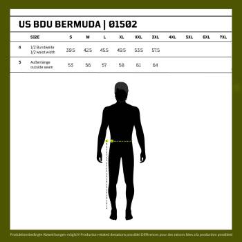 US BDU Bermuda schwarz, XL