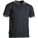 Poloshirt schwarz mit rot-weißen Streifen