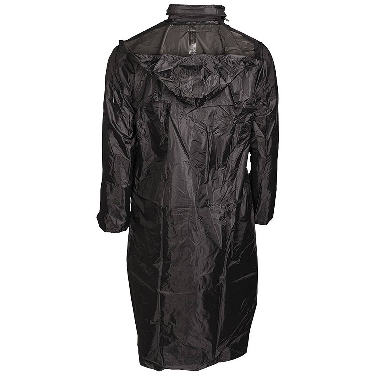 Mil-Tec Regen-Mantel Jacke Kleidung Überwurf Bekleidung Kapuze schwarz S-XXXL 