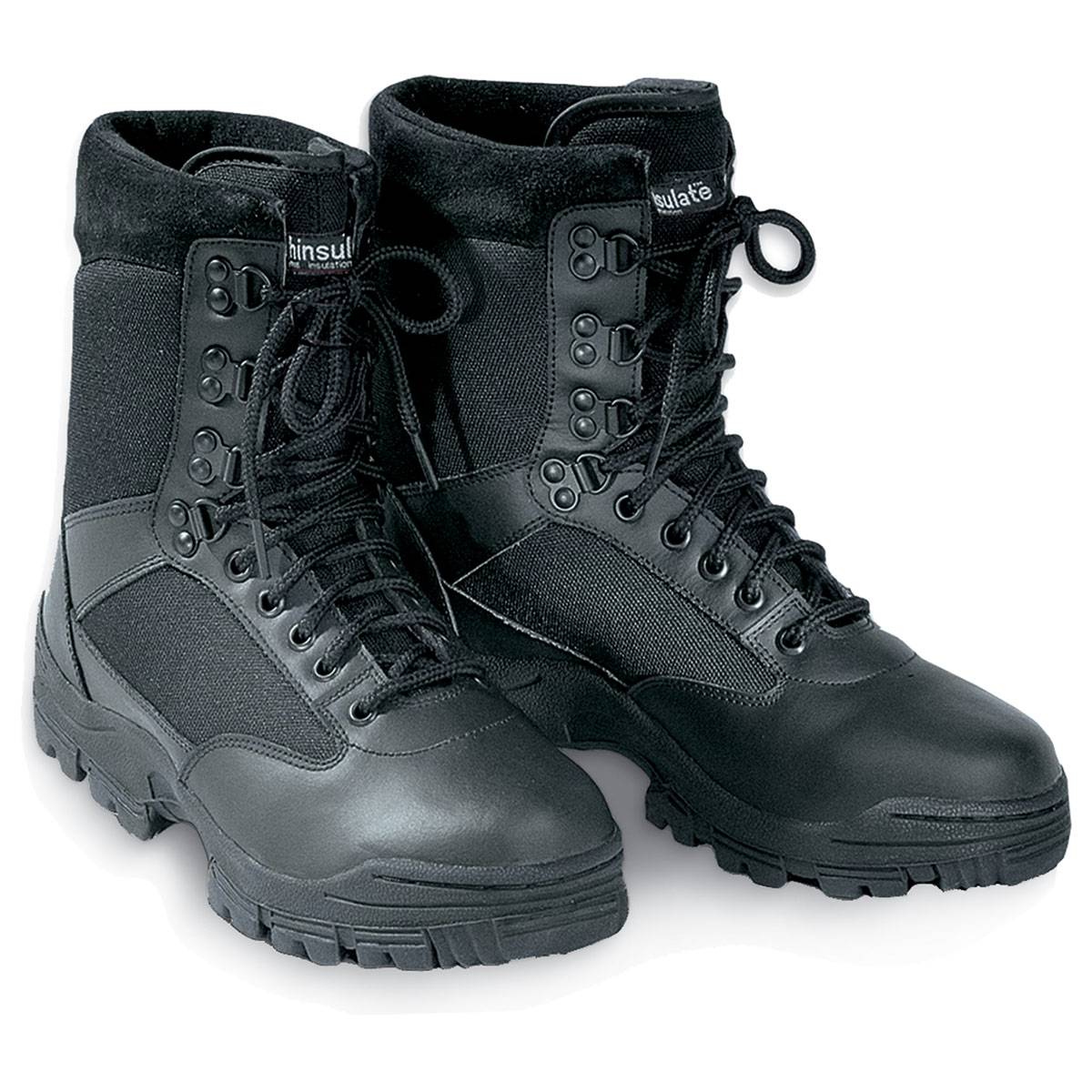 Mil-Tec SWAT Boots ZIP Lederstiefel Stiefel Herren Schuhe Glattleder schwarz 