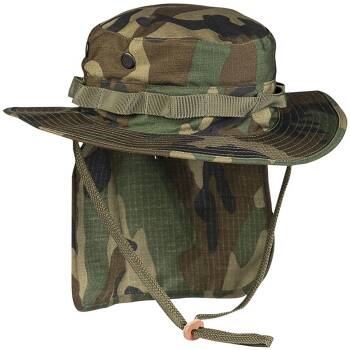 Brit. Boonie mit Nackenschutz woodland, XXL