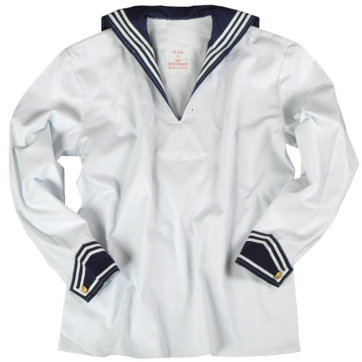 Bw Marine Bordhemd NEU  Kielerhemd weiss mit blauem Kragen Grösse 48 