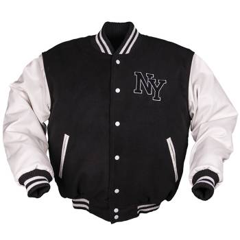 NY Baseballjacke schwarz/weiß, XXL
