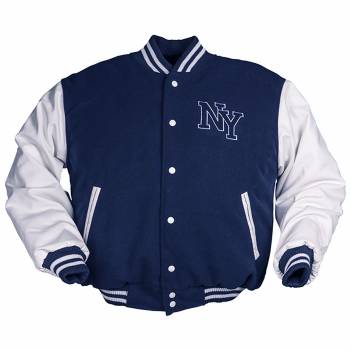 NY Baseballjacke navy/weiß, XXL