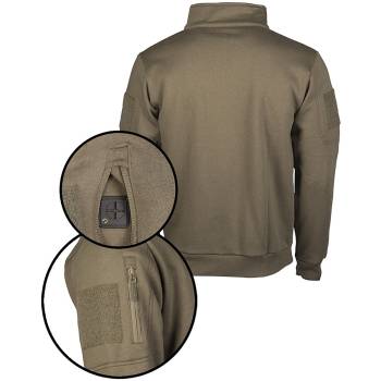 Tactical Sweatshirt mit Zipper oliv, S