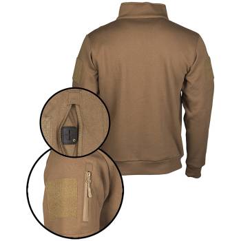 Tactical Sweatshirt mit Zipper coyote, S