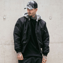 MA1 Jacke Sweat Hooded schwarz/grau, S