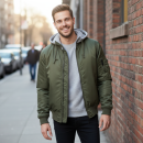MA1 Jacke Sweat Hooded oliv/grau