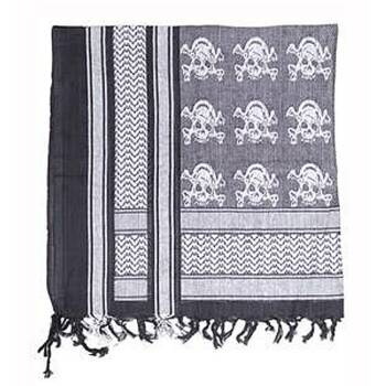 PLO-Tuch SHEMAG schwarz-weiß mit Totenköpfen