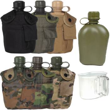 Festival tragbare Military XL Flachmann 530 ml Feldflasche mit Schulterriemen 