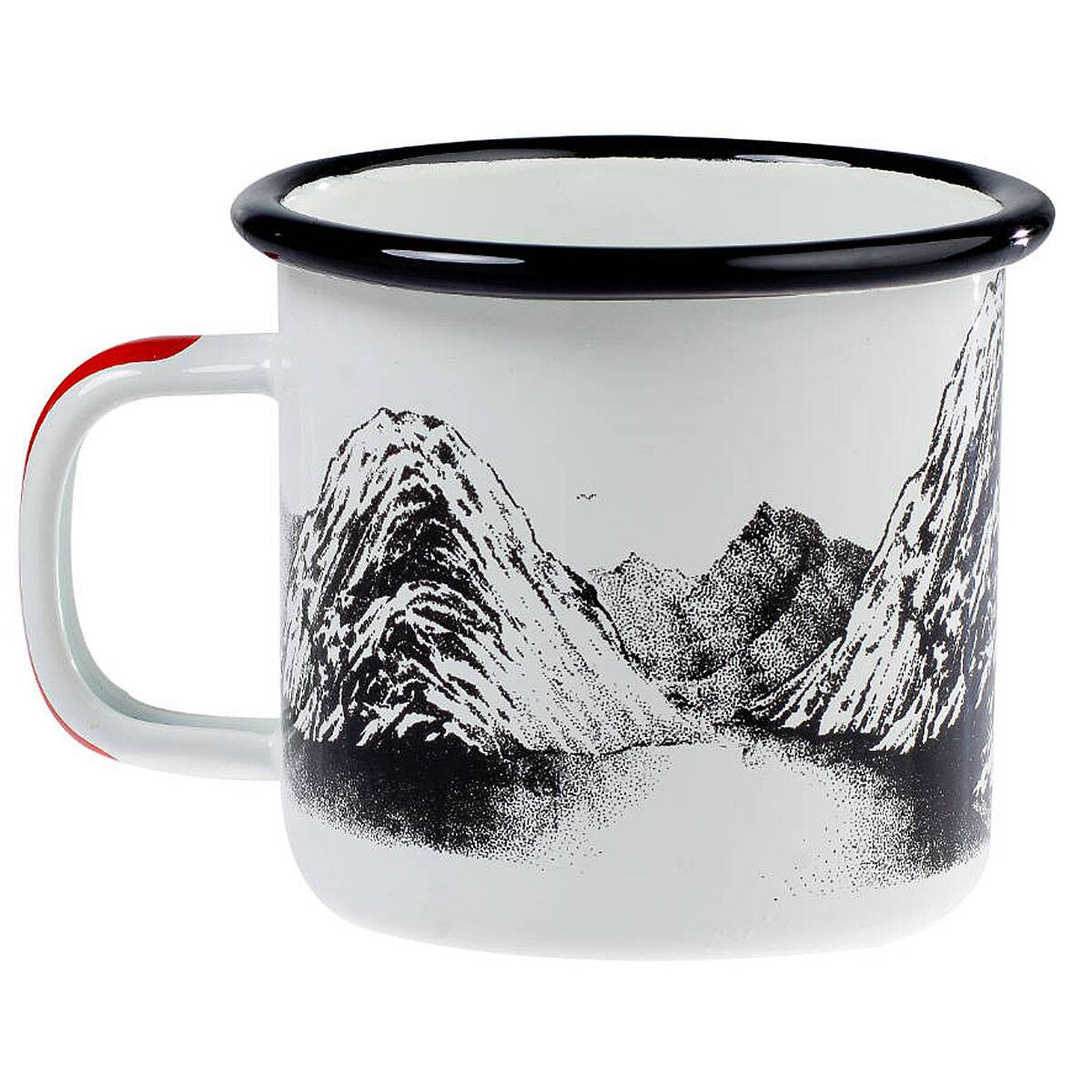 Die Jung Sinzerin - Bergsteiger - Emaille Tasse 450ml Weiß-Schwarz Spitzstein main image 0