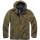 Teddyfleece Worker Jacke mit Kapuze oliv, 3XL