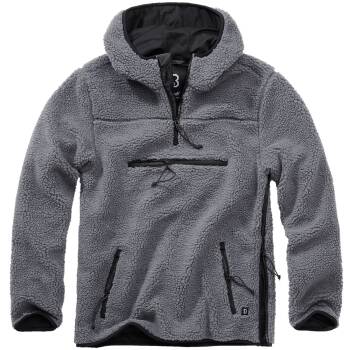 Teddyfleece Pullover mit Kapuze anthrazit, M