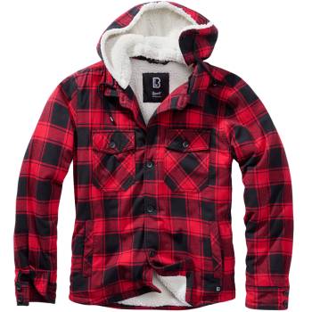 Hooded Lumberjacket rot-schwarz, L