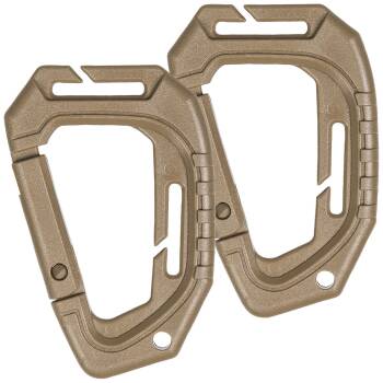 Tactical Karabiner Molle 2-er Pack coyote