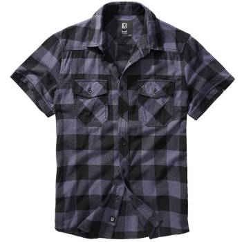 Checkshirt kurzarm schwarz-grau, 3XL