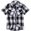 Checkshirt kurzarm weiß-schwarz, 7XL