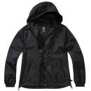 Ladies Summer Windbreaker Frontzip schwarz, XS
