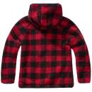 Ladies Teddyfleece Jacke rot-schwarz, L
