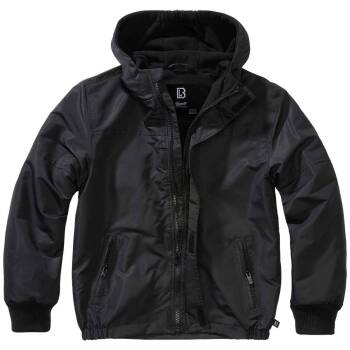 Kinder Windbreaker Frontzip schwarz