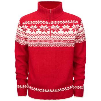 Norweger Pullover Troyer rot, 5XL