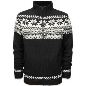Norweger Strickjacke schwarz, 5XL