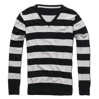 Brandit London V-Neck Sweater schwarz-grau