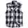 Checkshirt ärmellos weiß-schwarz, 4XL
