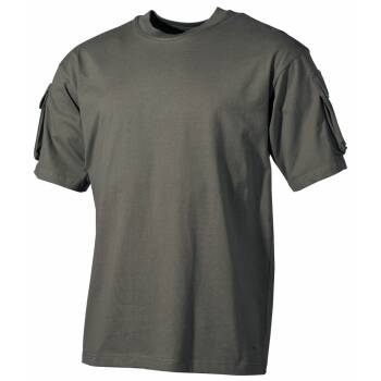 T-Shirt mit Ärmeltaschen oliv, M