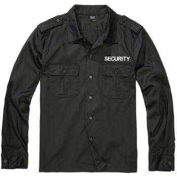 US Hemd Security langarm schwarz, 7XL