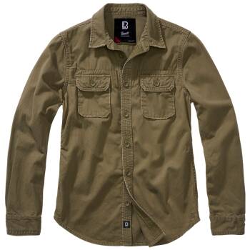 Ladies Vintage Shirt langarm oliv, L