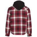 Top Heavy Twill Jacke rot-schwarz kariert, M
