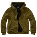 Sweatjacke mit Teddyfutter oliv