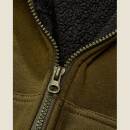 Sweatjacke mit Teddyfutter oliv