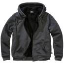 Sweatjacke mit Teddyfutter schwarz-melange