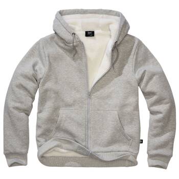 Sweatjacke mit Teddyfutter grau-melange