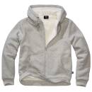 Sweatjacke mit Teddyfutter grau-melange