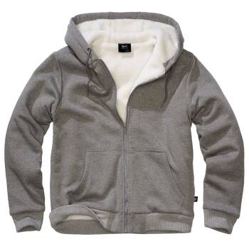 Sweatjacke mit Teddyfutter dunkelgrau-melange