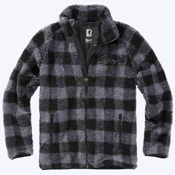 Teddyfleece Jacke schwarz-grau