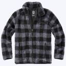Teddyfleece Jacke schwarz-grau
