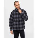 Teddyfleece Jacke schwarz-grau