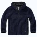 Teddyfleece Pullover mit Kapuze navy-blau