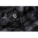 Teddyfleece Pullover mit Kapuze schwarz-grau