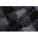 Teddyfleece Pullover mit Kapuze schwarz-grau