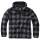 Teddyfleece Pullover mit Kapuze schwarz-grau