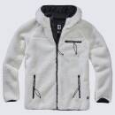 Teddyfleece Worker Jacke mit Kapuze weiß