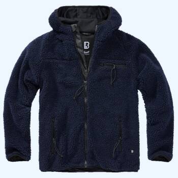 Teddyfleece Worker Jacke mit Kapuze navy-blau