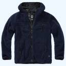 Teddyfleece Worker Jacke mit Kapuze navy-blau